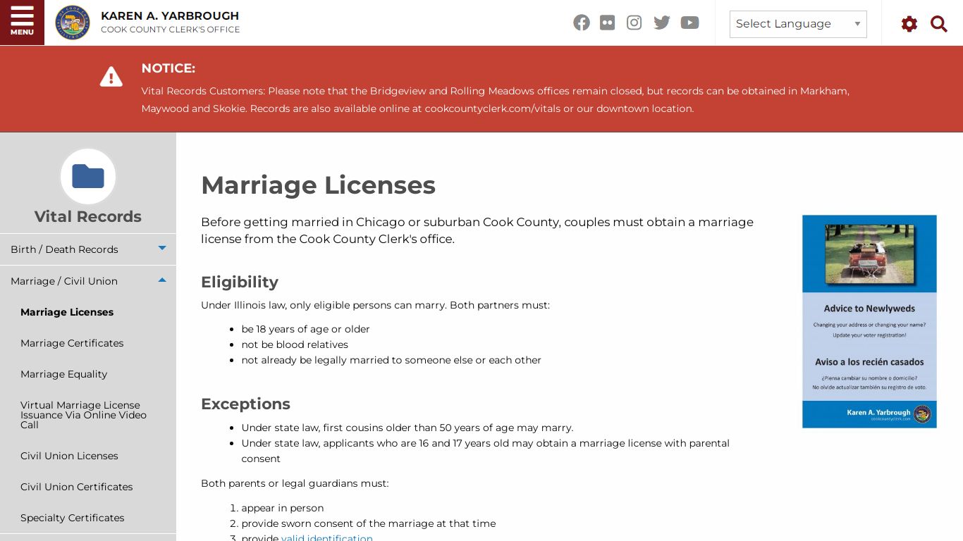 Marriage Licenses | Cook County Clerk