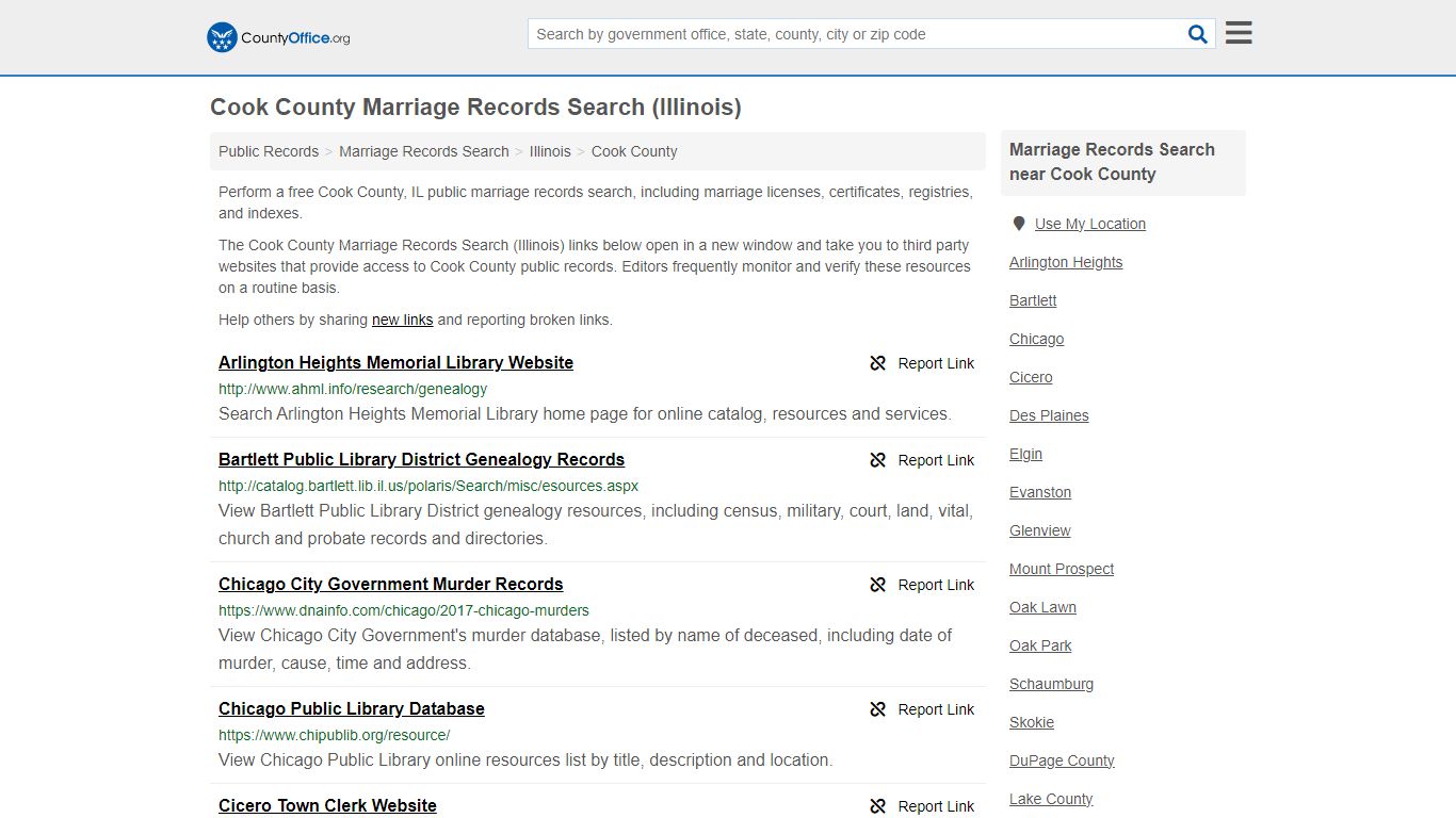 Marriage Records Search - Cook County, IL (Marriage Licenses ...